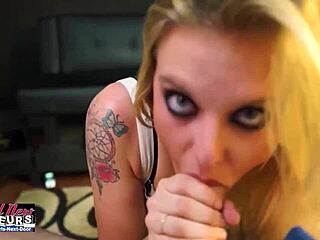 smoking hot blonde mya craves more shaved pussy rimjob and facial cum action in intriguing return