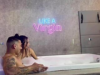 Gostosa teh angel enjoys intense big cock fuck in the hydro, with cum on her big tits and ass