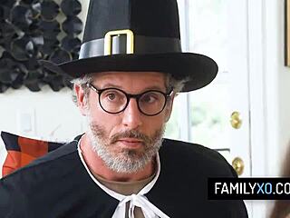 Hot family friends Chanel Camryn and Tiffani Madison join in steamy Thanksgiving foursome