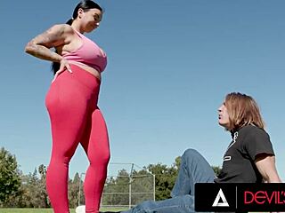 Adorable Payton Preslee rides cowgirl style. She gets her big tits fucked hard with rough choking action.