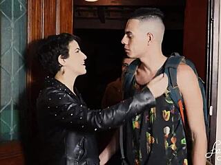 This skinny teen experiences a big cock deepthroat blowjob and hairy pussy cunilingus in intense action