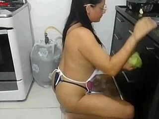 i love how that naughty maid sucked my big cock in the kitchen during our homemade session