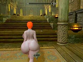 Oh my god, check out this big booty redhead with huge tits and ass in Skyrim!