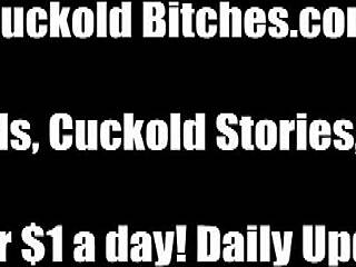 In this intense scene, a tied-up slave watches his mistress get fucked in bdsm humiliation.