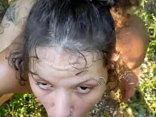 in a wild outdoor tale, the pretty hooker sucks cock in the car and spits out cum after deepthroat blowjob on the street.