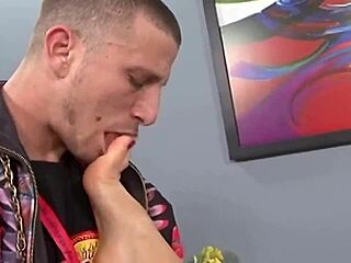 This kinky brunette crushes gummy bears with her feet before giving an epic footjob leading to cumshot