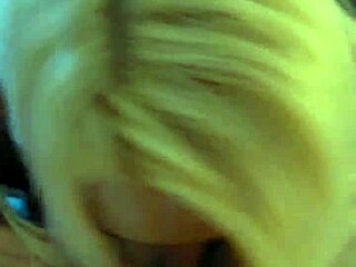 Wolfdaddy901 enjoys a deepthroat blowjob from his new blonde friend Lovelylondon in amateur pov with cum finish