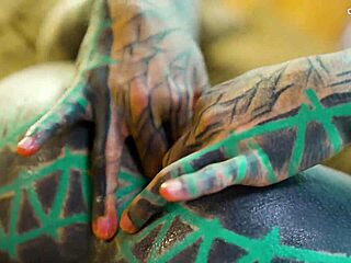 whoa check this tattooed whore in sexy fishnets and highheels doing solo anal play with a huge dildo