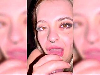 Hot blonde latina teen sucks big cock deepthroat then rides it bareback