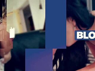 Hot blonde busty tutor deepthroats my cock for better grades