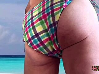 What if you jerked off in a sexy bikini during outdoor handjob fun