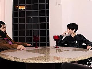 This skinny teen experiences a big cock deepthroat blowjob and hairy pussy cunilingus in intense action