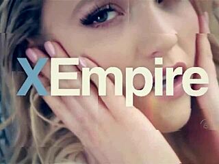 Tight babe Kinsley Karter rides monster cock in garage.