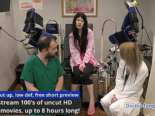 Dr Tampa Oversees Student Intern Alexandria Wu In Behind-The-Scenes Backstage Session With Egyptian Brunette Spreading And Gaping In Latex Gloves