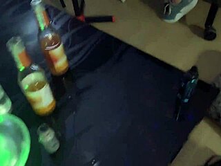 wife suggests humiliating cuckold husband by riding and fucking his friends in homemade orgy party with cum covered creampie