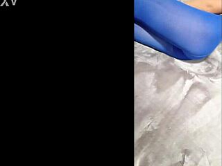 milf with perfect body struts in pantyhose and eight inch heels