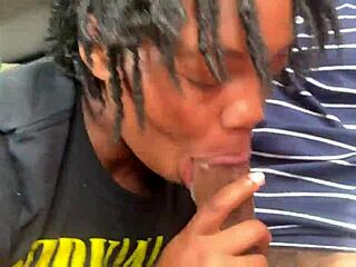 Oh man, I was givin' public head to that big black cock outdoors, ya know?