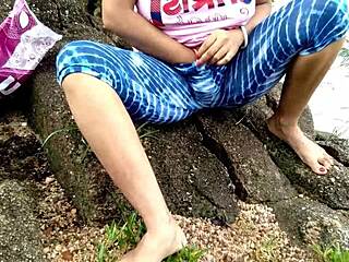 Stepmom gets pounded hard in the fields during outdoor public sex with massive cock action