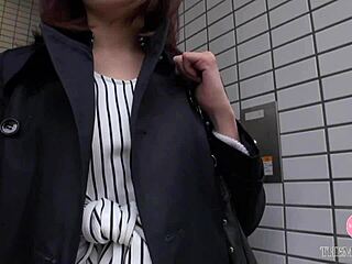 Gorgeous mature Japanese slut gags on cock while masturbating in wild orgy