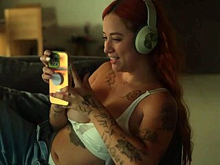 Beautiful ebony britanny taylor finds her bestfriend jerking off in the living room leading to hot interracial girls action with kissing and scissoring