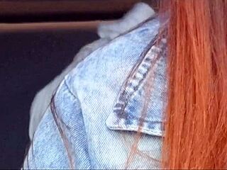 The naughty app driver catches her well-endowed passenger masturbating in the back seat during an interracial public flashing adventure with ass worship.