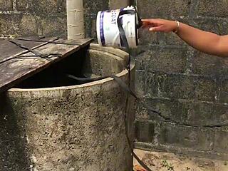 Wow, real outdoor homemade porn with natural tits in lingerie!