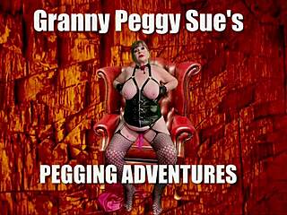 granny peggy sue rides pink strapon cock then pounds until explosive cum finish