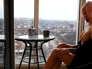 Blonde tattoo girl outdoor cunnilingus blowjob deepthroat cum in mouth cum kisses passionate fucking