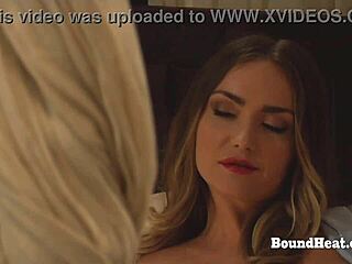 tight lesbian slaves pose naked for dominant madame in bondage scene