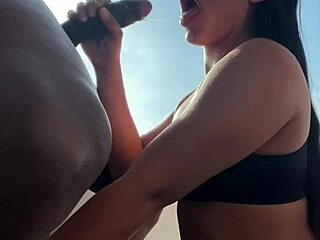 omg this cute brazilian teen licks and sucks big black cock for her first interracial facial! 😍🍆💦