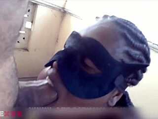 Bold Outdoor Ebony Dick Slobber Head With Nasty Sloppy Action From Young African Amateur