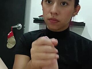 hot guy invites curvy latina for passionate oral sex and big tits blowjob until cum