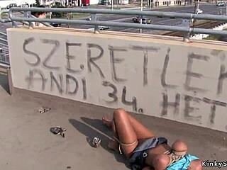 I got gagged and tied as a busty slut then banged roughly in outdoor domination session