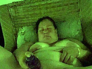bbw plays with vibrator while camping outdoors