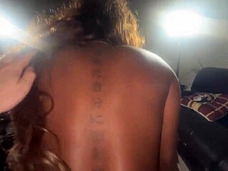 Kennedy reign flashes natural tits in doggystyle interracial casting with cum on tits and bent over action