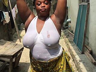 Wow, real outdoor homemade porn with natural tits in lingerie!