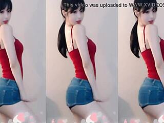 Sexy Chinese Girl Dancing Up And Down With Cute Small Tits On Display