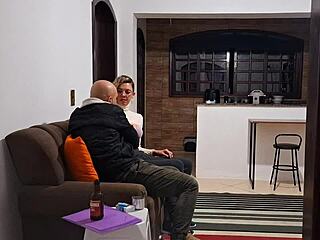 Amateur Faces Eviction But Offers Wet Pussy And Footjob Instead