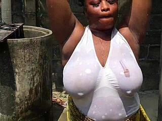 Wow, real outdoor homemade porn with natural tits in lingerie!