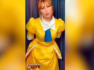 Redhead Penny Pax dildo masturbates in roleplay with gaping