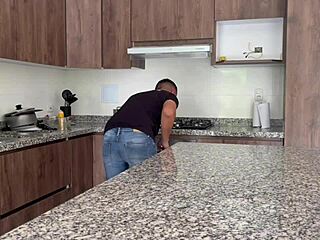 Romantic dinner ends with sex in kitchen part 1