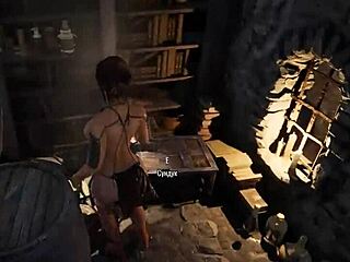 Oh man, that statue's huge cock is stretching out this tight pussy so much in this 3D hentai game, like wow!