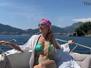 Riding Topless on Boat Taxi Gives Driver Big Surprise with Flashing Boobs