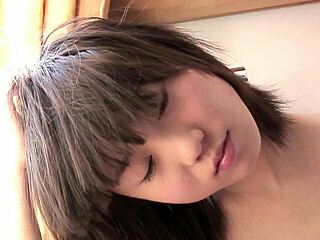 pretty asian chinese babe hints at softcore play with hairy pussy