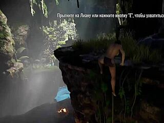 Oh man, that statue's huge cock is stretching out this tight pussy so much in this 3D hentai game, like wow!