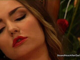 horny dom lesbian madame fingering herself to orgasm thinking of bound slave in bdsm bondage