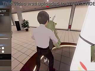 Experience this hentai game with green hair bunny girl exposing in mall pov.