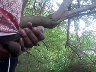 Oh man, that outdoor cumshot in the trees was intense!