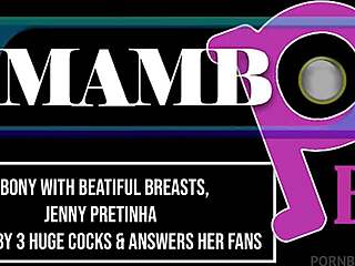 Beautiful Brazilian Ebony Jenny Pretinha Takes Three Huge Cocks In Dap Anal Action