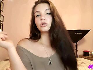 xo bunny brunette latina with blue eyes smoking cigarette blowing smoke in your face